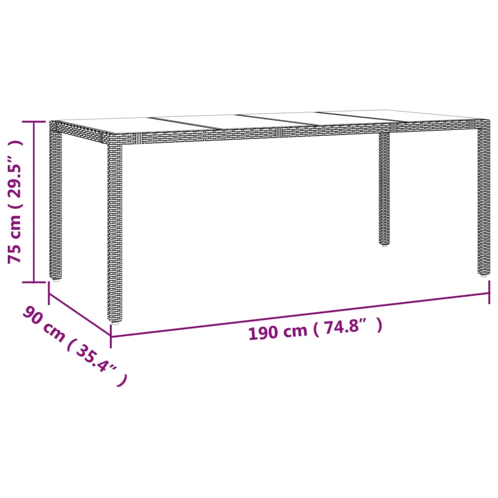 Set da Pranzo da Giardino 7 pz con Cuscini Beige in Polyrattan 3276805