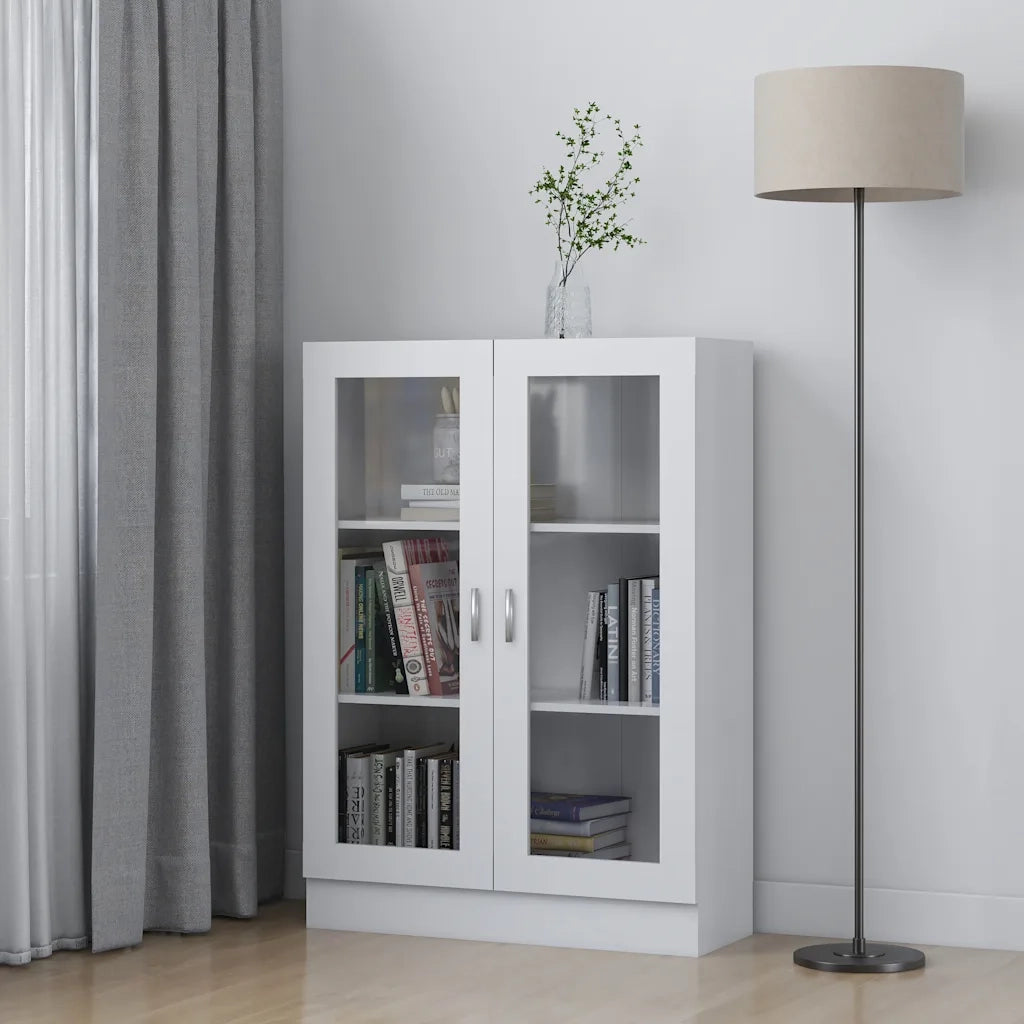 Armadietto con Vetrina Bianco 82,5x30,5x115cm Legno Multistrato 802750