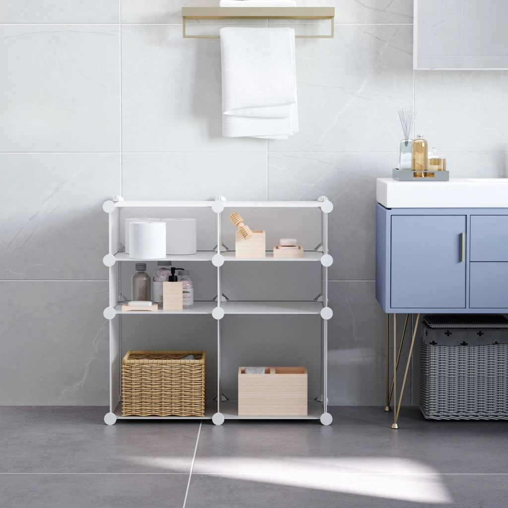 Armadio modulare in plastica con ante ¨C Xylo ¨C 6 cubi bianco