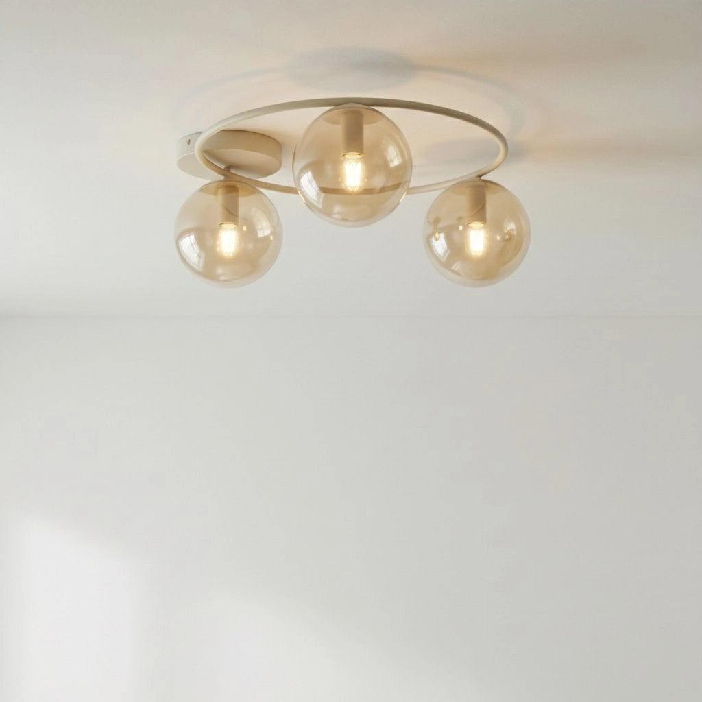 Lampada da soffitto SOPRA 3xE14 vetro beige Emibig