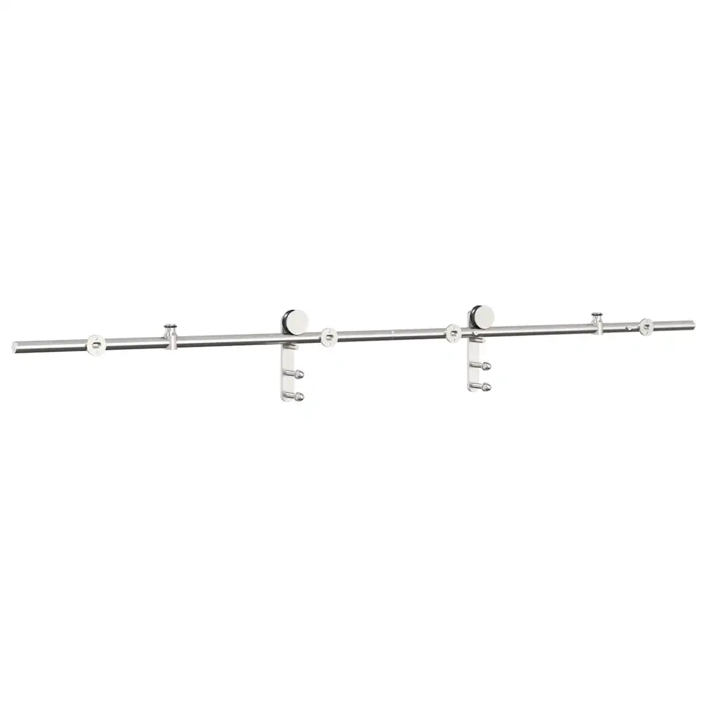 Kit Binari Porta Scorrevole 183 cm Acciaio Inossidabile Argento 4009700