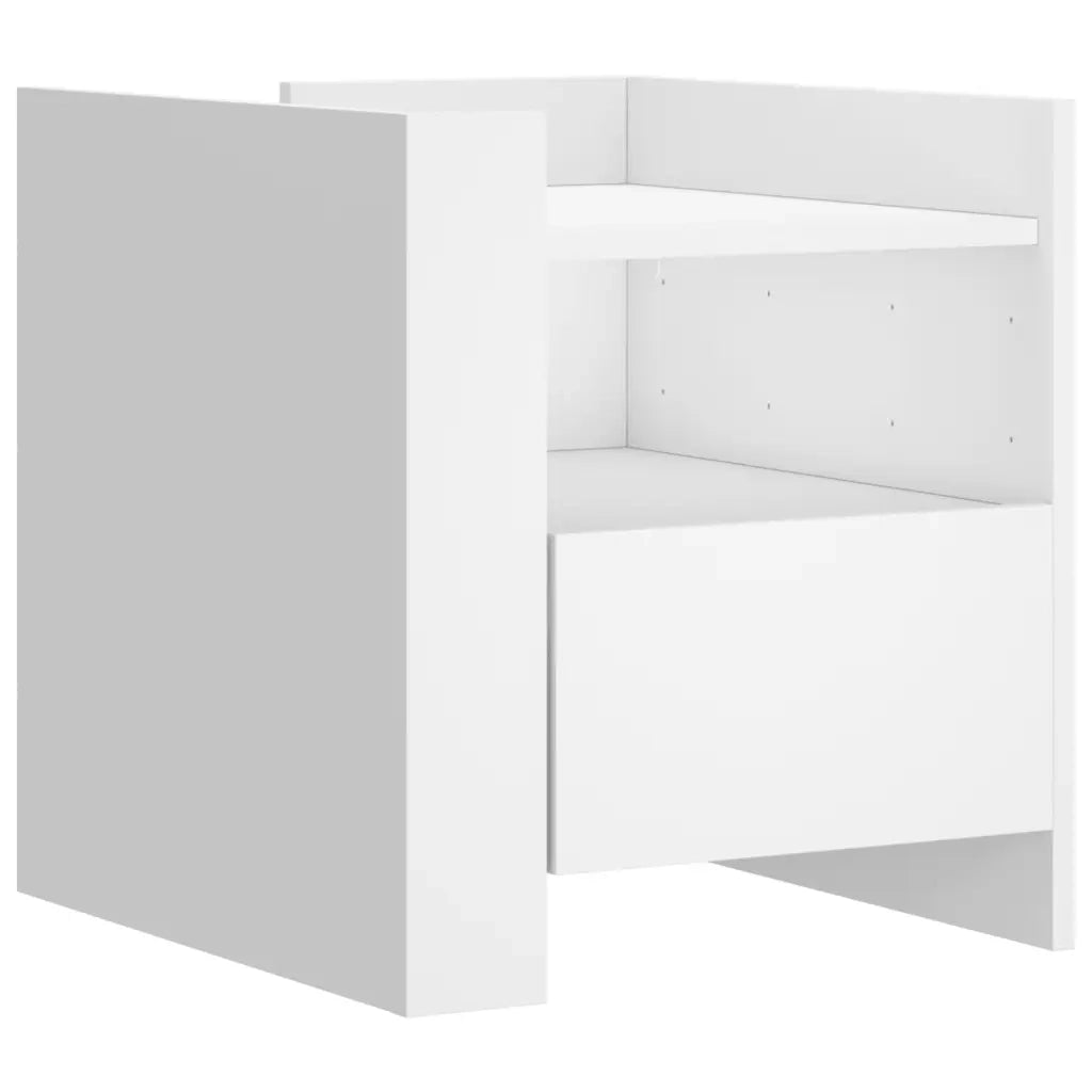 Comodino-Tavolino da notte Bianco 45x50x50 cm in Truciolato 937983