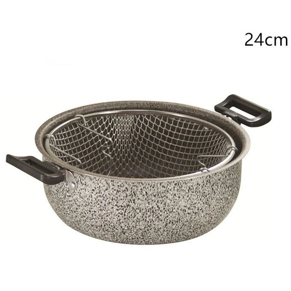 Trade Shop - Pentola Friggitrice In Alluminio Rivestimento Antiaderente Con 2 Manici 24cm 036657m -