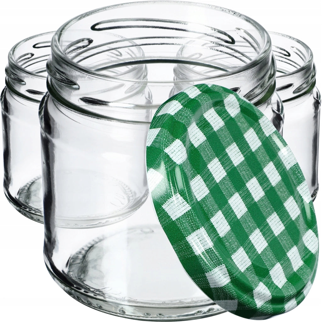 Barattoli per conserve KADAX Lerma 200ml 50 pezzi 66mm + coperchio "Griglia verde"
