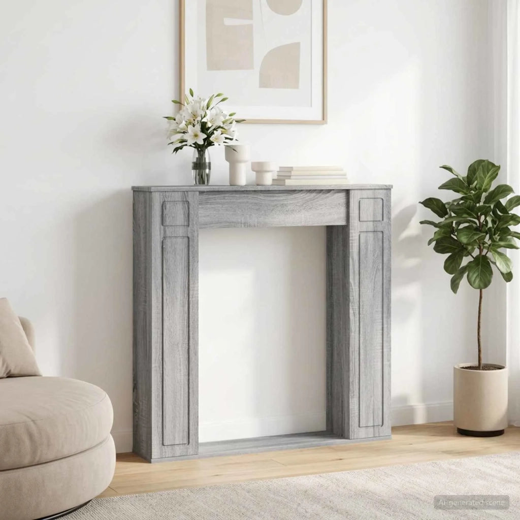 Cornice per camino Sonoma grigio 100 x 20 x 100 cm 8006621