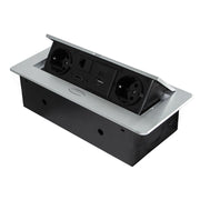 Multiconnettore con coperchio scorrevole Vertikal Flat 60, diametro 60 mm, 1 presa Schuko, 1 USB Tipo A, 1 USB Tipo C,..