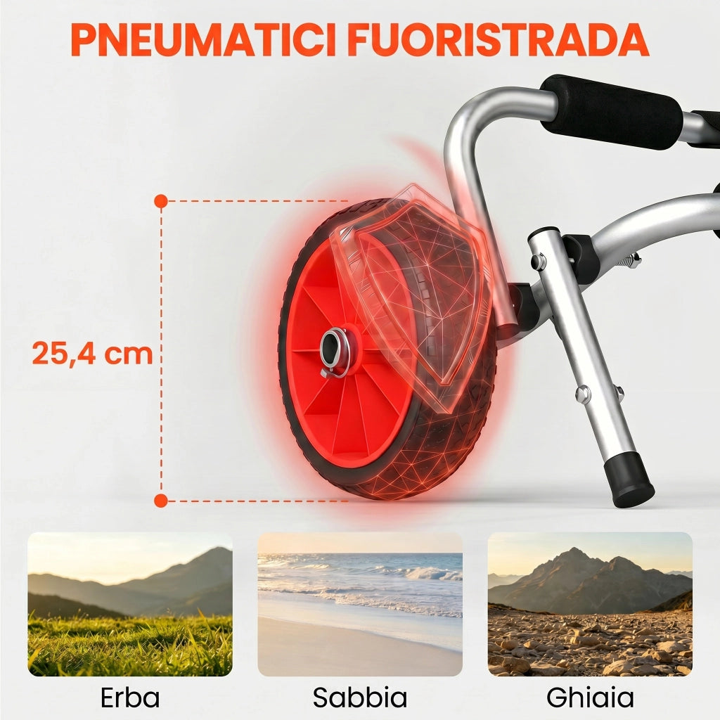 Carrello Pieghevole per Kayak ¨C Xylo ¨C Pneumatici 25cm
