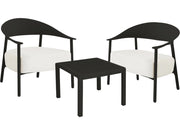 Set di mobili da giardino in metallo e plastica "Céora" - 2 posti - Nero