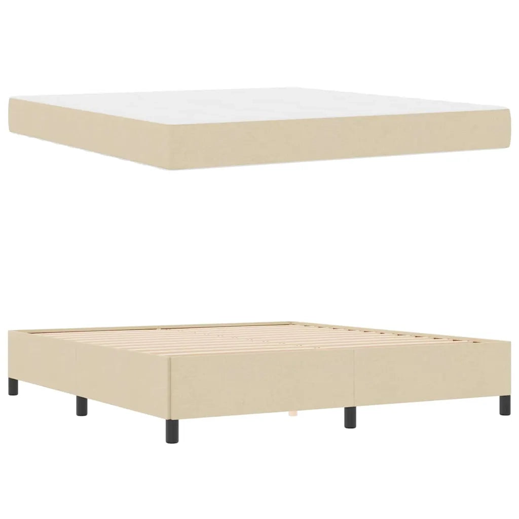 Letto a molle Crema 180 x 200 cm Tessuto 3398883