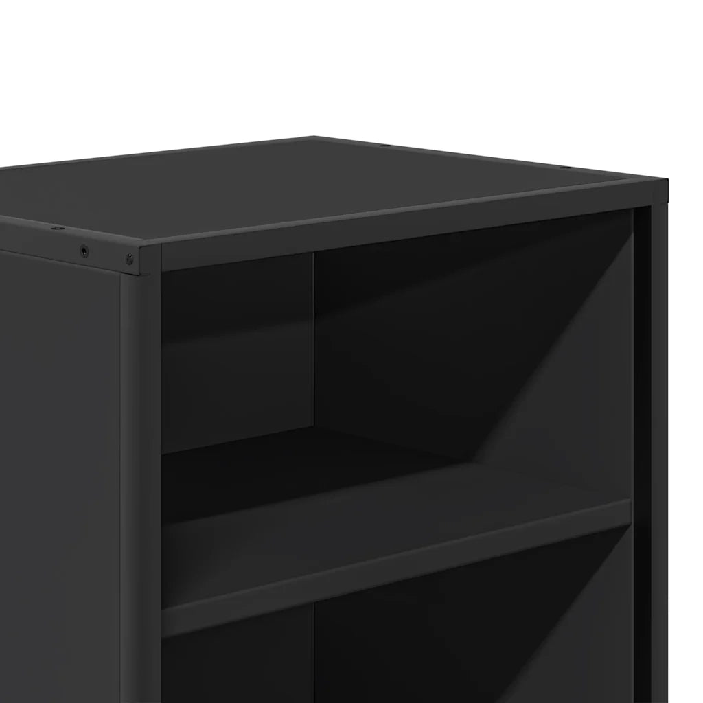 Comodino Nero 40x31x50 cm Legno Multistrato e Metallo 848699