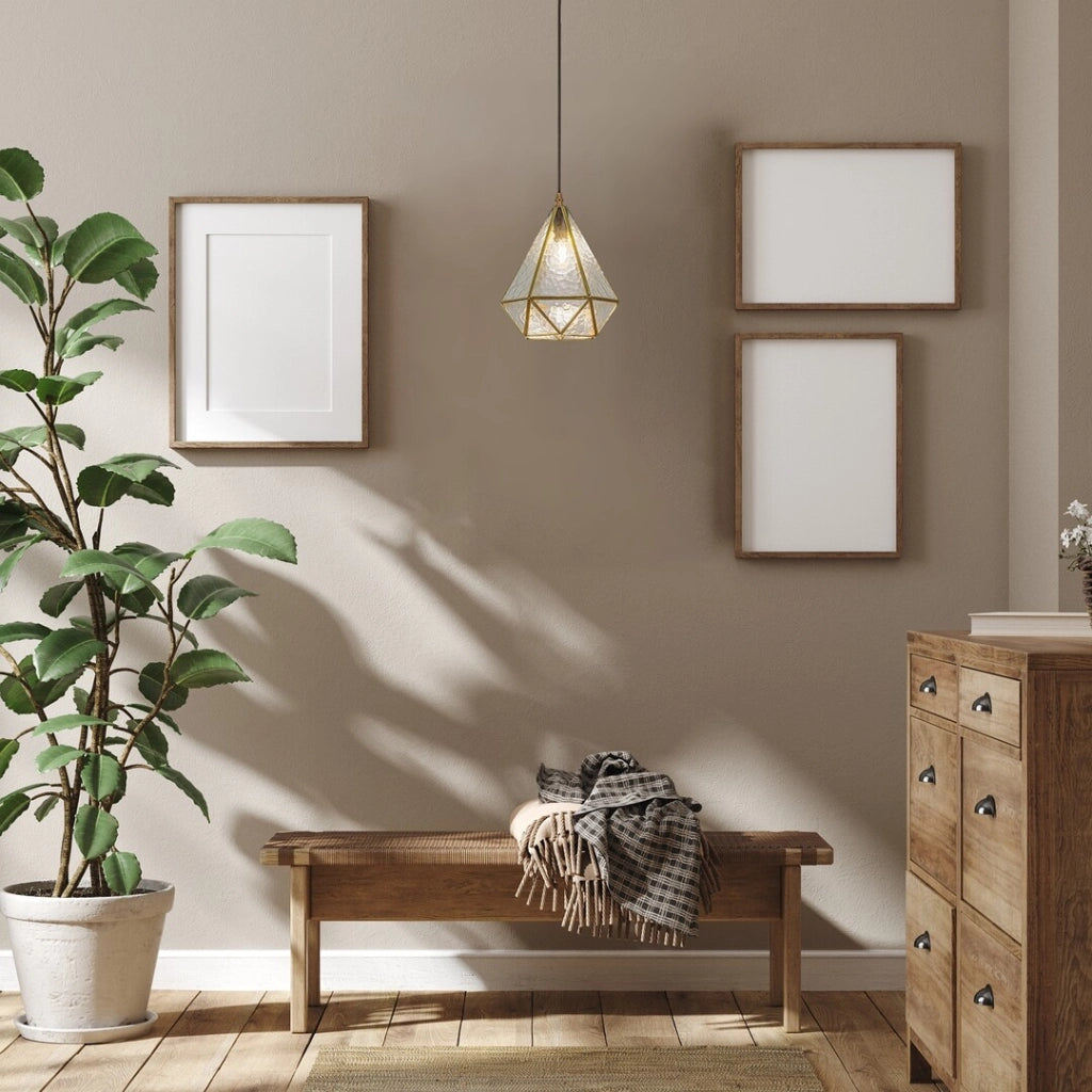 Lampada sospensione vintage oro vetro Norah E14 Rabalux