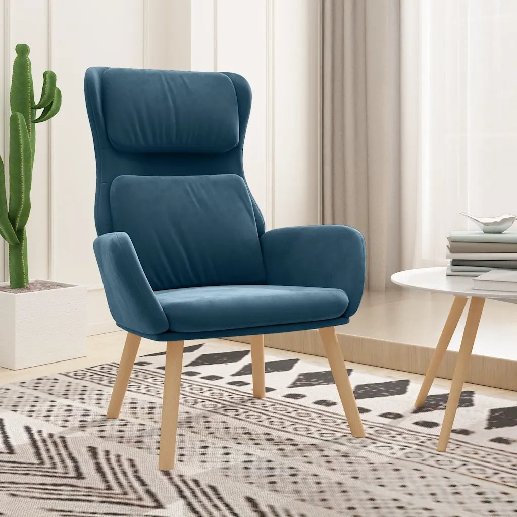 Poltrona Relax | Sedia Relax Blu in Velluto