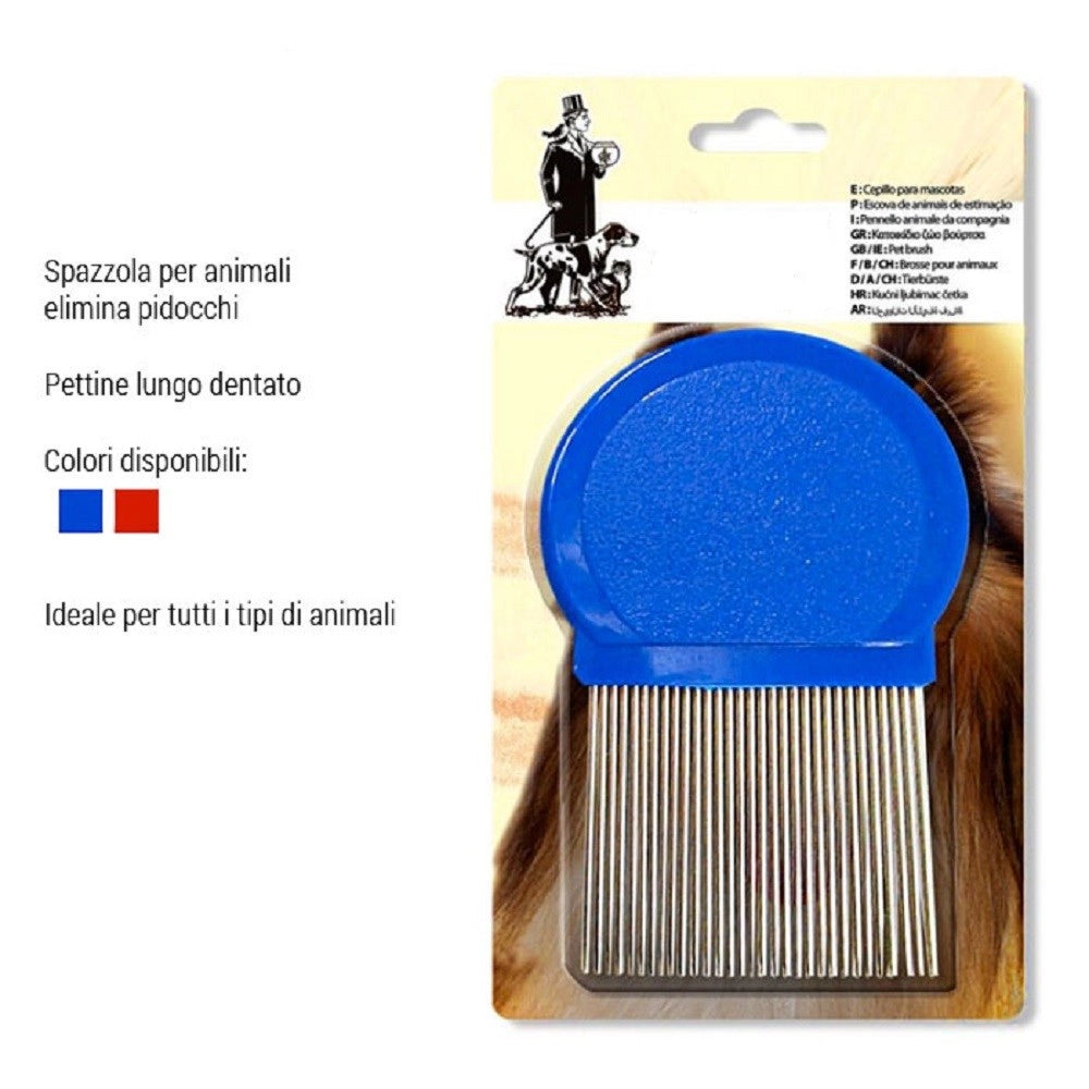 Trade Shop - Pettine Per Cani Gatti Antipulci Spazzola Elimina Pidocchi Animali Vari Colori -