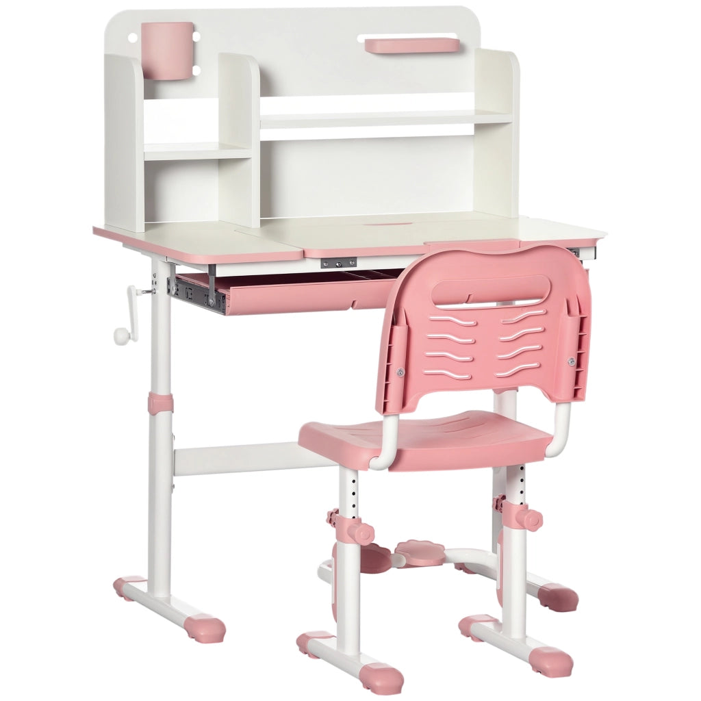 Scrivania Regolabile per Bambini ¨C Minimal ¨C Rosa 80x52x88-109 cm