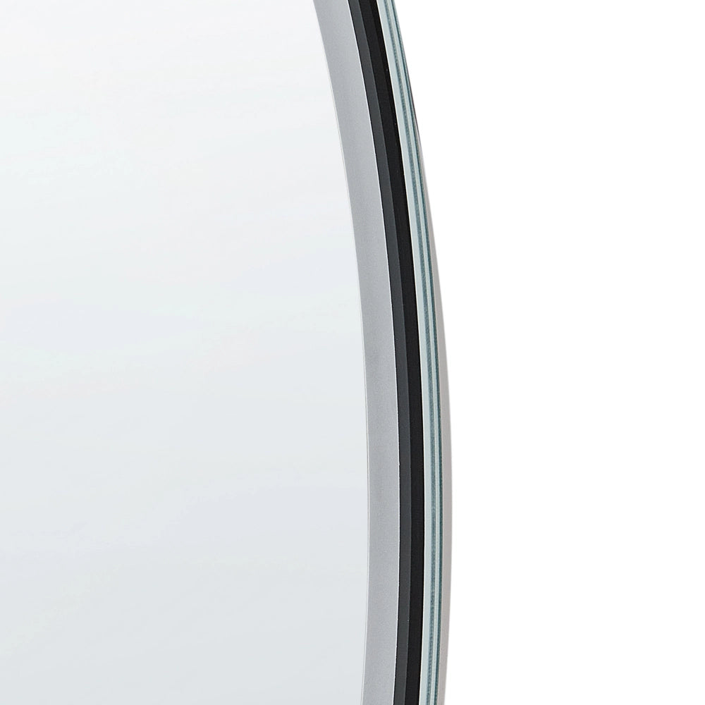 Specchio da bagno a LED argento rotondo con altoparlante Bluetooth 60 x 60 cm stile elegante