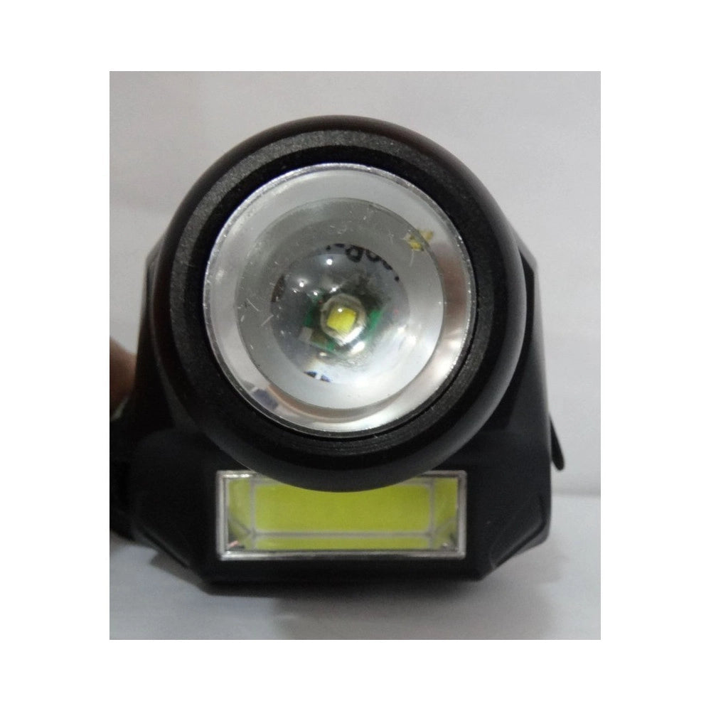 Trade Shop - Torcia Lampada Frontale A 2 Led Cree Cob Ricaricabile 2 Luci Bl-6916a -