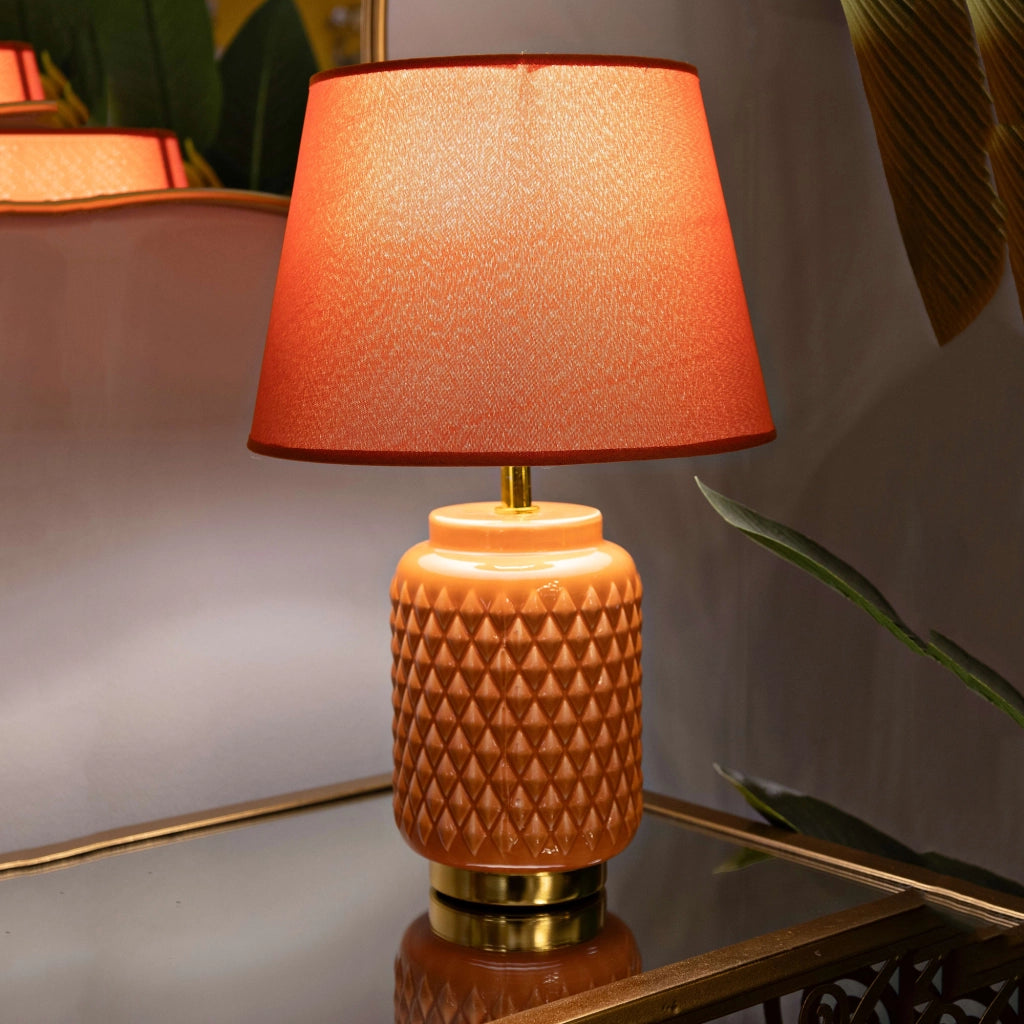 Cordov, Lampada da Tavolo Necessaria 1 Lampadina, Arancione
