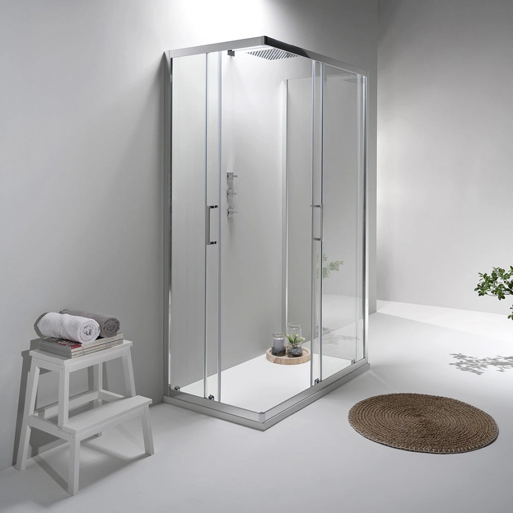Box Doccia Elite Tre Lati 80x120x80 Cm Scorrevole Trasparente