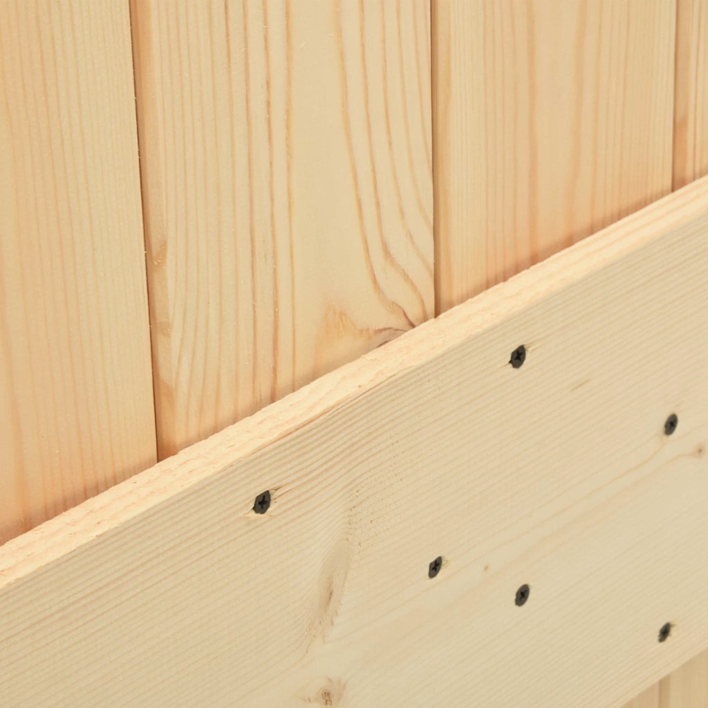 Porta scorrevole 2 pcs Naturale e Nero Legno Massello di Pino 3444875