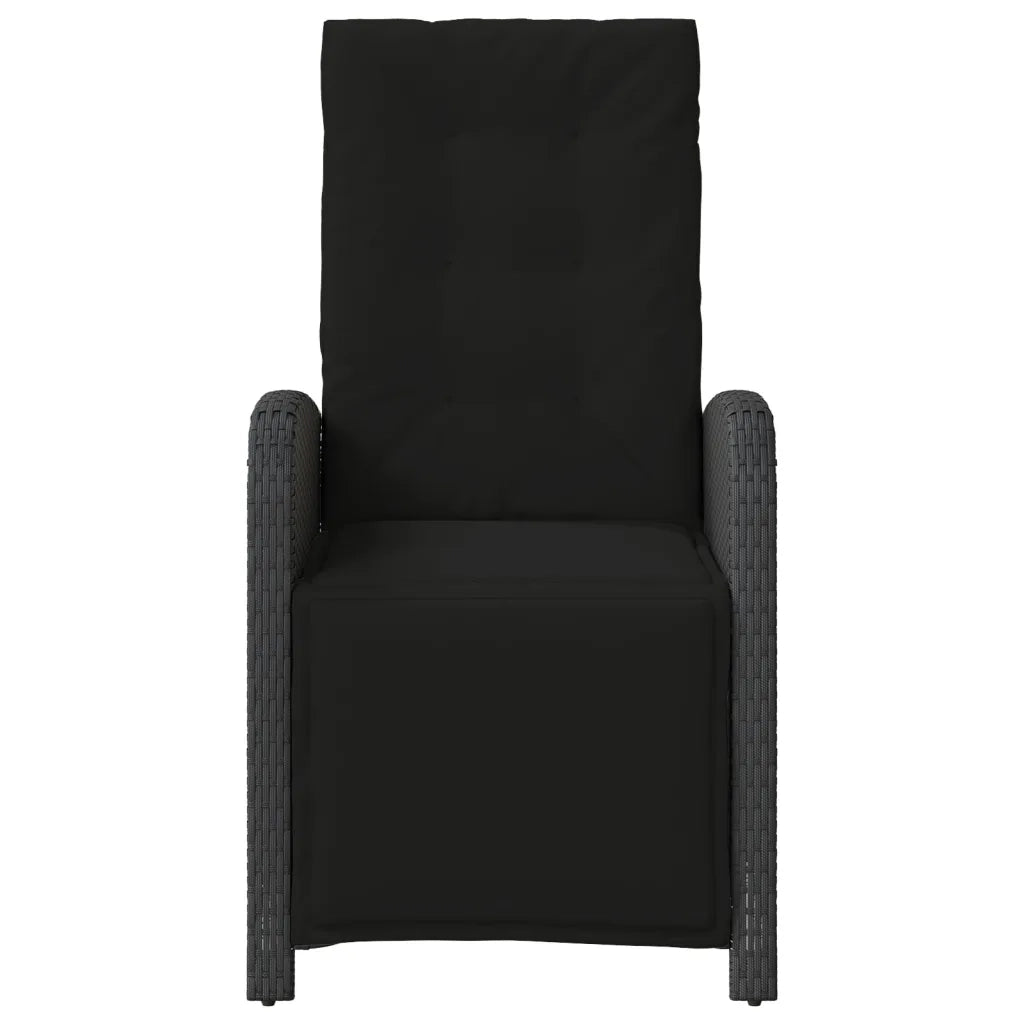 Set da Bistrò 3 pz con Cuscini Nero in Polyrattan 365201
