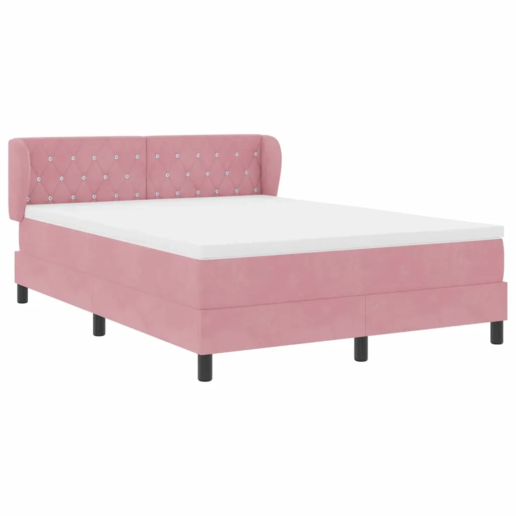 Letto a molle con testiera Rosa 160 x 200 cm Velluto 3340345