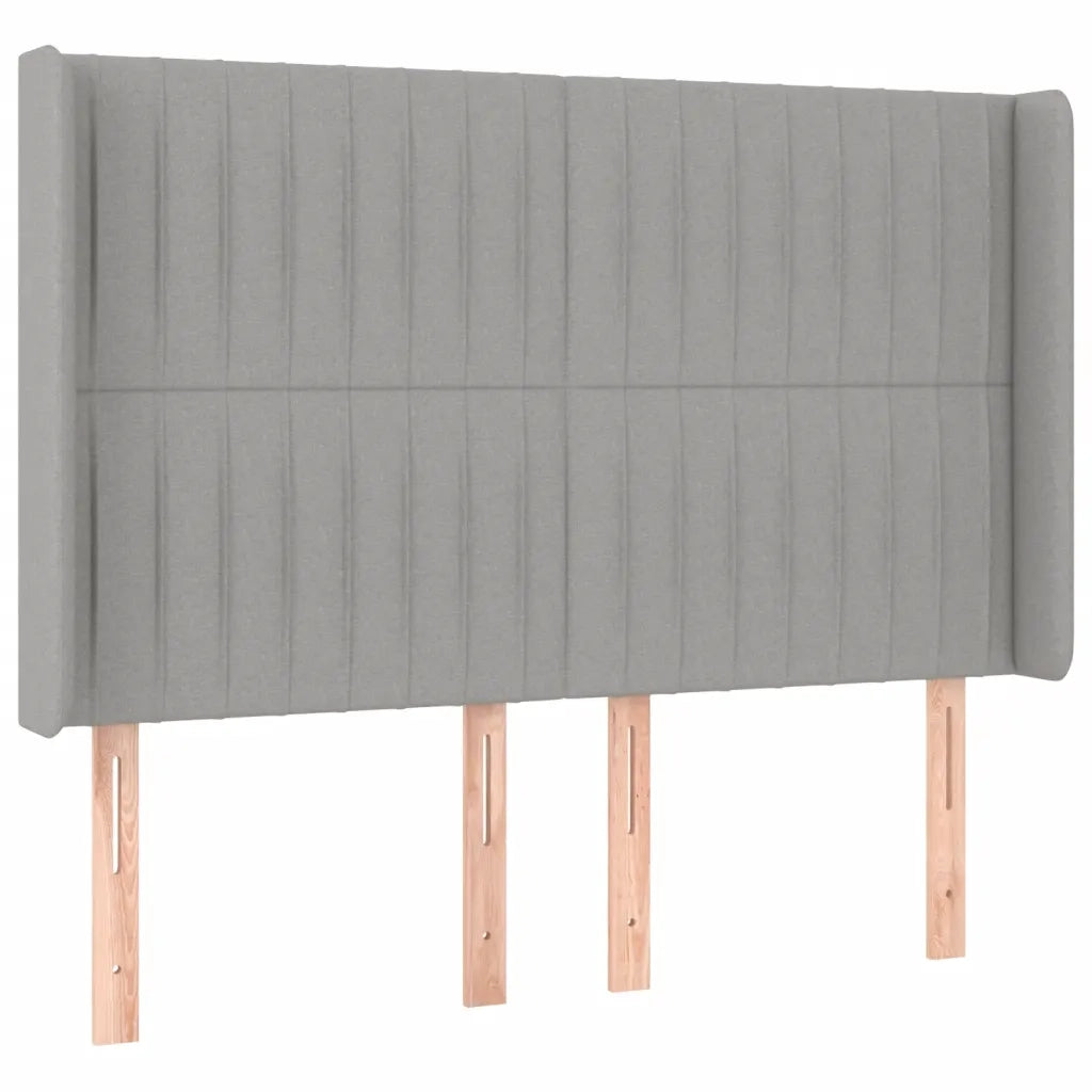 Testiera a LED-Testata con LED Grigio Chiaro 147x16x118/128 cm in Tessuto 455783