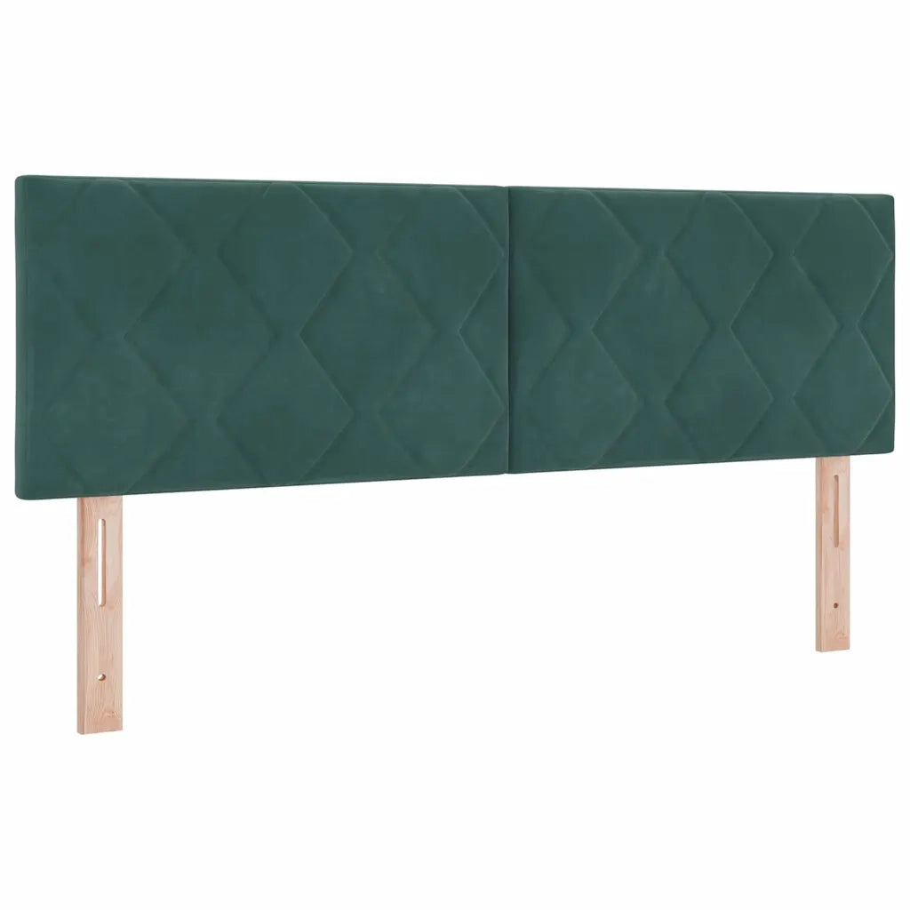 Letto a molle con materasso Verde Scuro 200 x 140 cm Poliestere