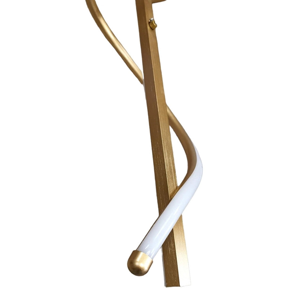 Trade Shop - Lampadario A Sospensione Led 65w Oro Spirale Ondulato Luce 4000k Vortice Orizzontale 32446 -