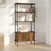 Scaffalatura 5 Livelli con Mobile 80x40x163 cm Acciaio e Legno 336356