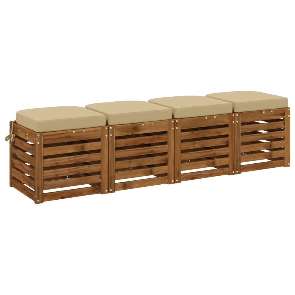 Cuscini per sedile a 4 pezzi SOEST 4 pcs 100% Poliestere Beige 945192
