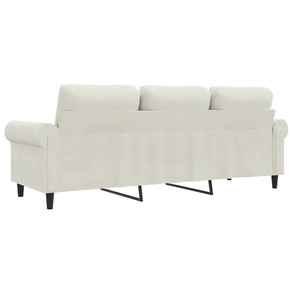 Divano a 3 Posti Crema 180 cm in Velluto 359547