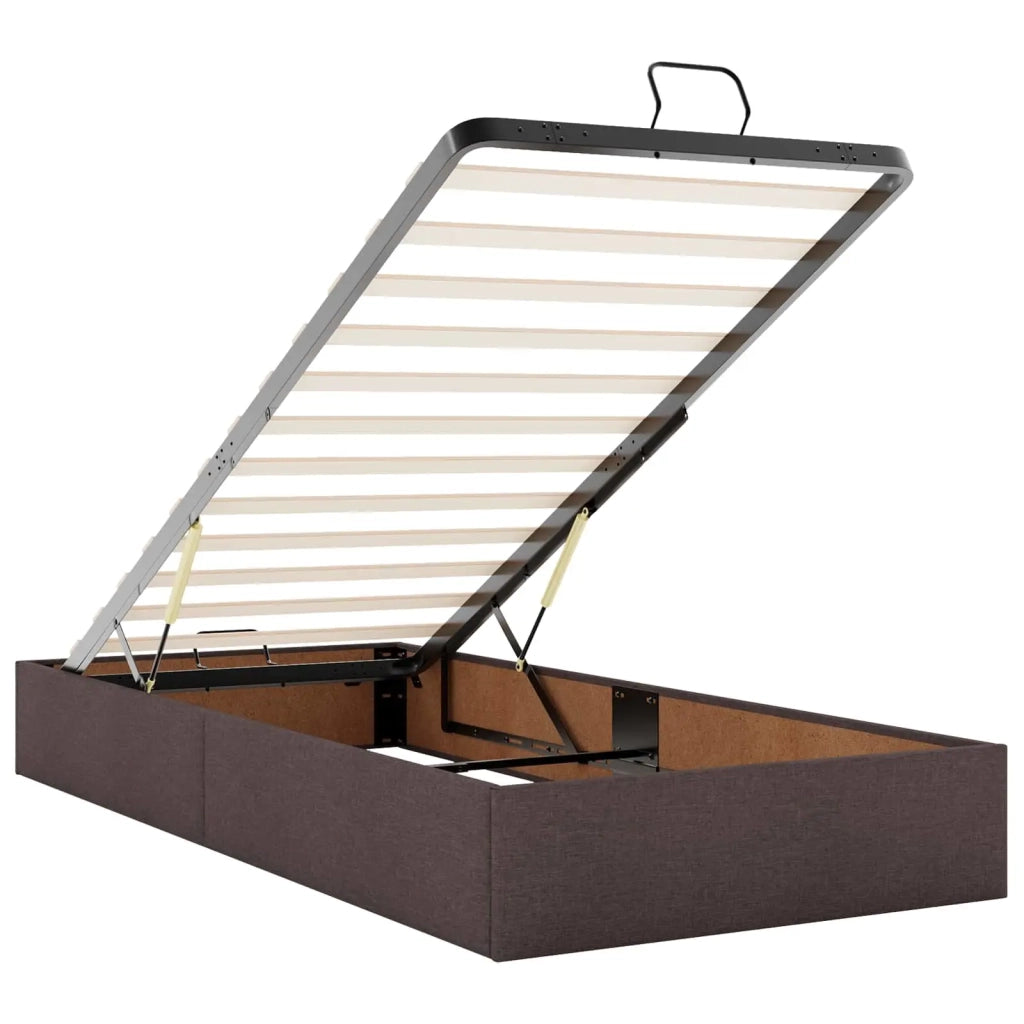 Letto Ottomano con Materasso e LED Marrone Scuro 100 x 200 cm 3456970