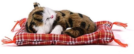Gatto di Plush - Simulatore di Gioco per Gatto - Materasso morbido - Regalo per Bambini - 14x17 cm - Aspetto Realistico - Gatto di Cuscino