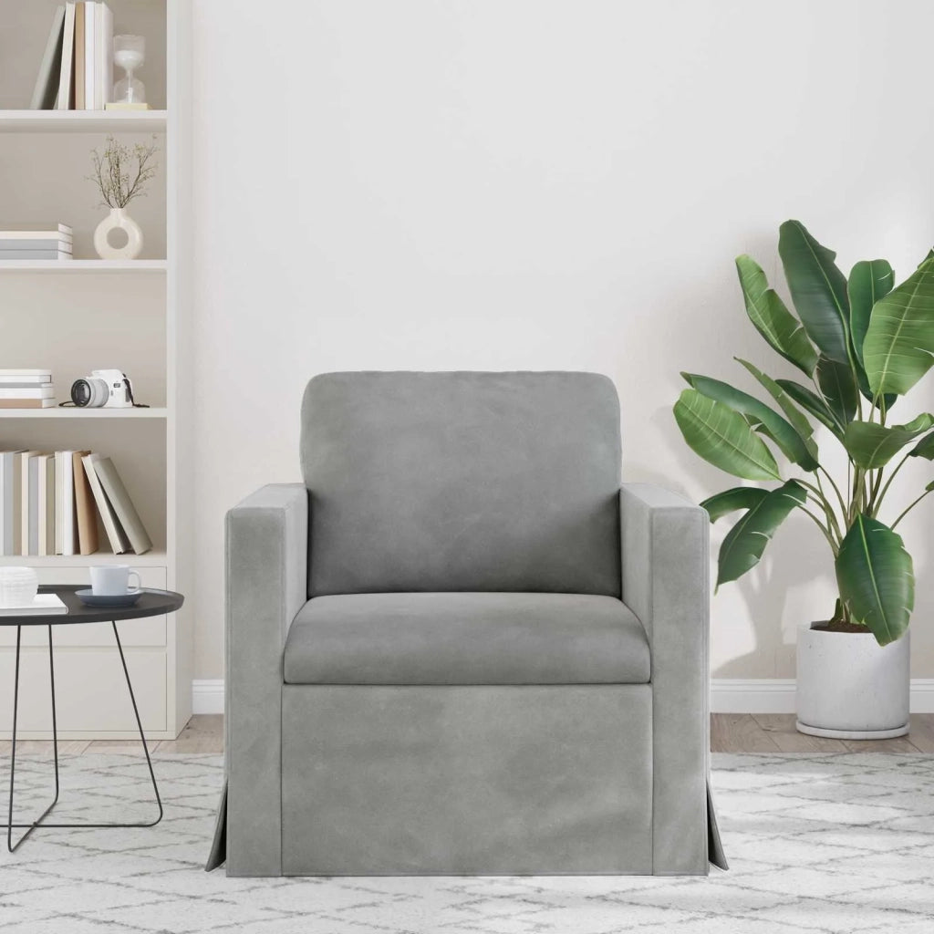 Divano Grigio chiaro 78 x 78 x 80 cm Velluto 42024404
