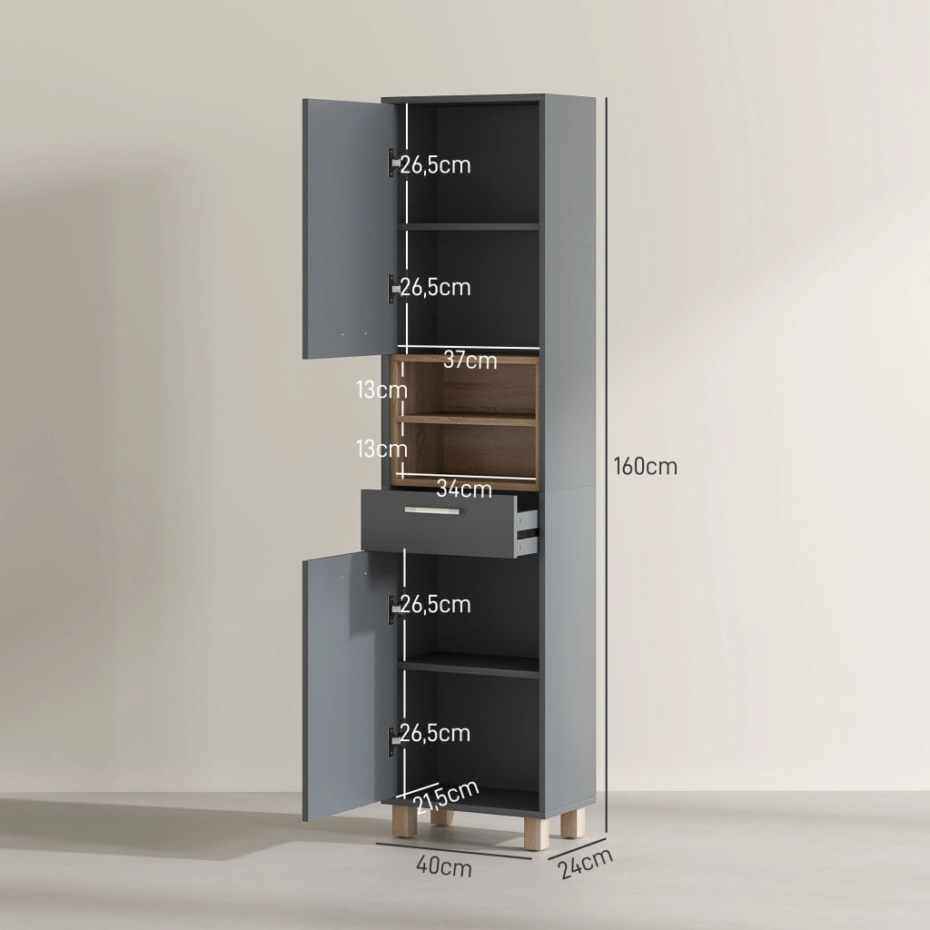 Colonna Bagno con Ante e Cassetto ¨C Minimal ¨C Grigio 60x30x