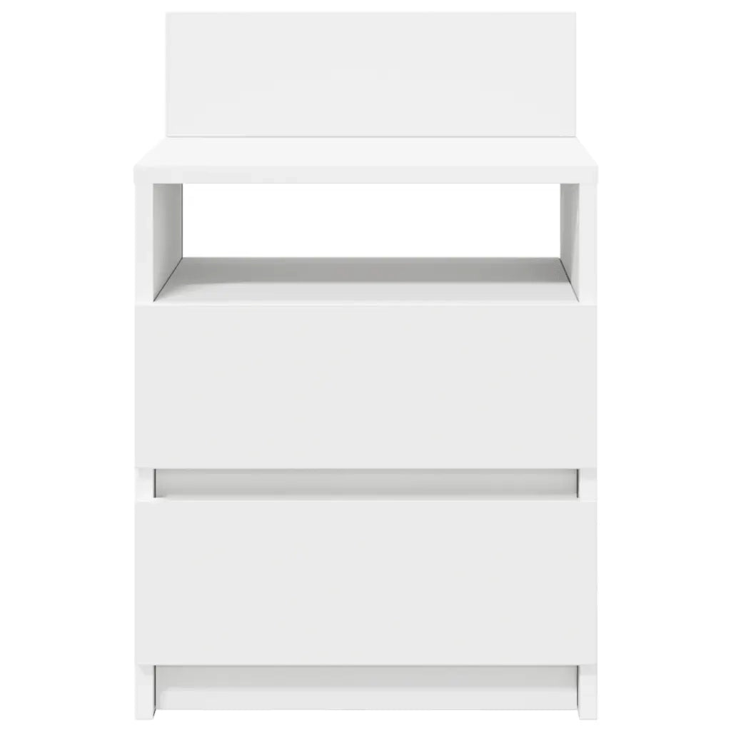 Comodini 2 pz con 2 Cassetti Bianchi 40x33x60 cm 858561