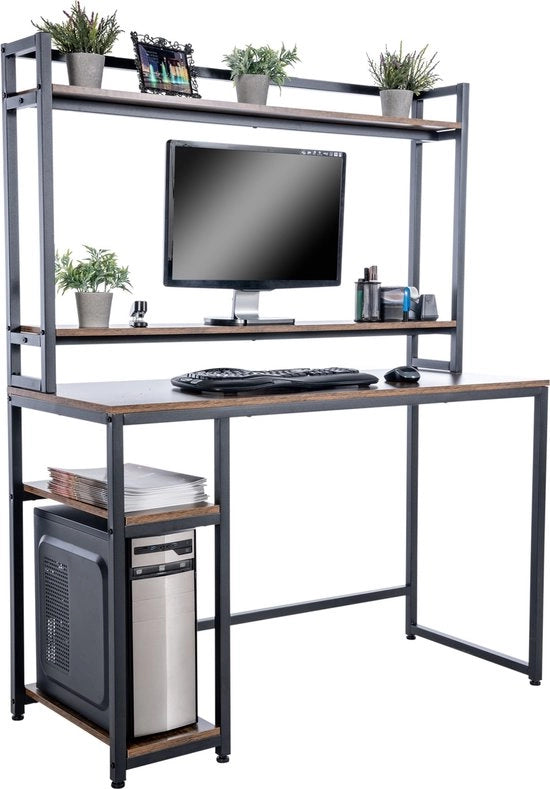 Bureau Industriale - Lavoro - Computer - Studio - Bureau - Mocha 120x50x150cm