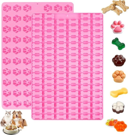 Matita per gatti con impronta e mini gatto giocattolo - 2 pezzi - rivestimento antiaderente - riciclabile - BPA-free - biscotti al cioccolato - biscotti per gatti