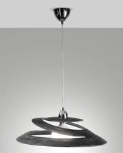 Lampada a Sospensione Aragon in Metallo e Vetro Nero Antico, Attacco E27 60W, Design Moderno ed Elegante per Interni IP20, Diametro 53 cm