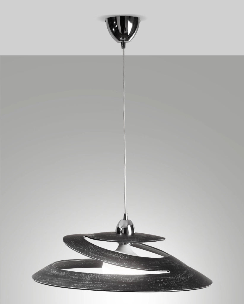 Lampada a Sospensione Aragon in Metallo e Vetro Nero Antico, Attacco E27 60W, Design Moderno ed Elegante per Interni IP20, Diametro 53 cm