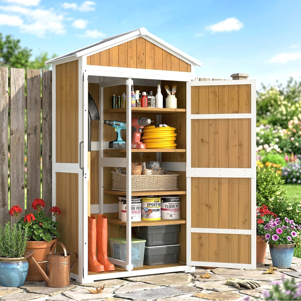 Armadio da Giardino ¨C zephmum ¨C Naturale 105x55x179 cm