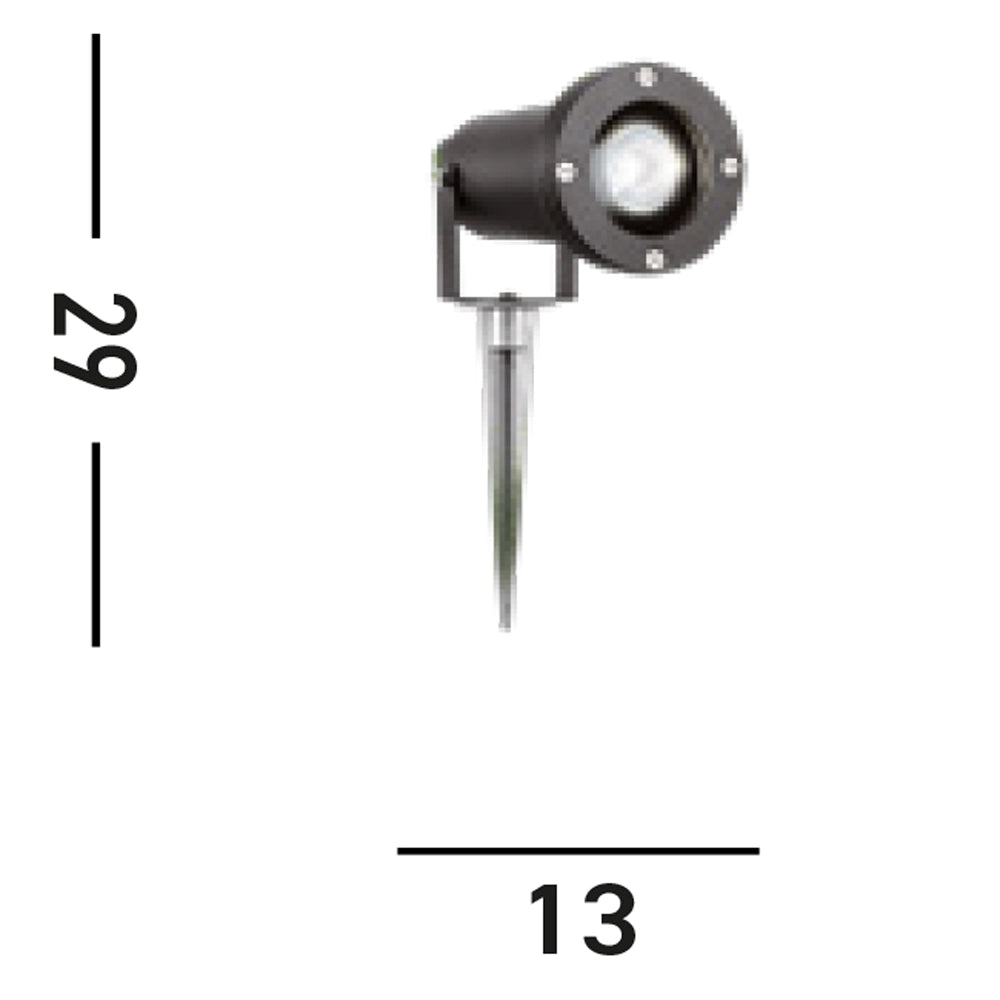 Applique Da Esterno Moderna Spikey Alluminio Nero Vetro 1 Luce Gu10