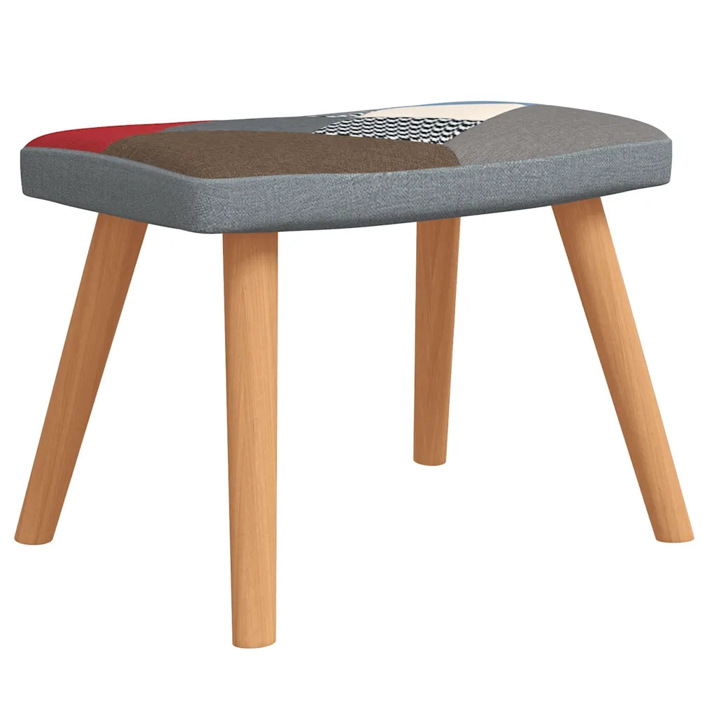 Poltrona Relax | Sedia Relax con Poggiapiedi in Tessuto Patchwork