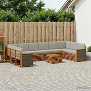 Set di divani da esterno 8 pz Naturale e Grigio Chiaro 3384917