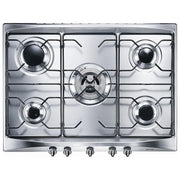 Smeg piano cottura se706sx3 70cm inox 5 fuochi manopole silver largo 70cm inox