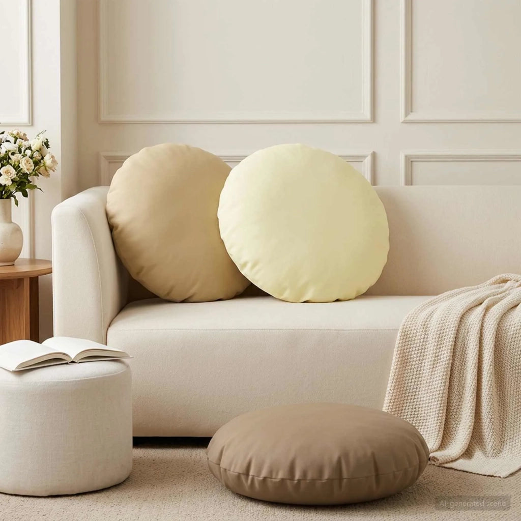 Federa 2 pcs HEERLEN Beige Ø 50 cm Poliestere 922665
