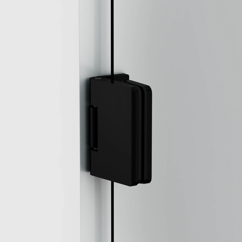 Box doccia frontale GLASS fisso + porta battente chiusura magnetica 130 cm (127-130; fisso 60+porta 70) bianco