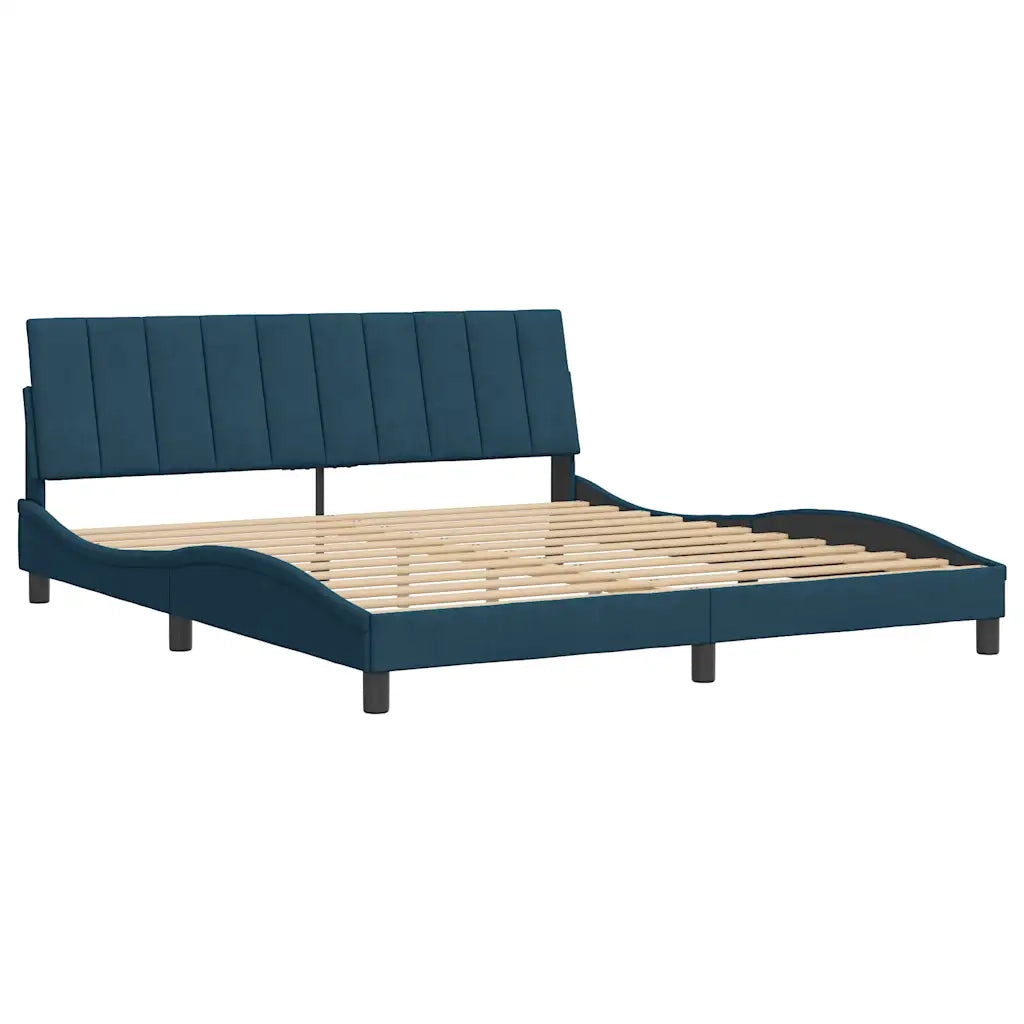 Giroletto senza Materasso-Struttura Letto Hanko Blu 180x200 cm in Velluto