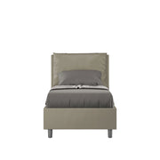 BS COM Letto singolo contenitore imbottito 80x190 similpelle cappuccino