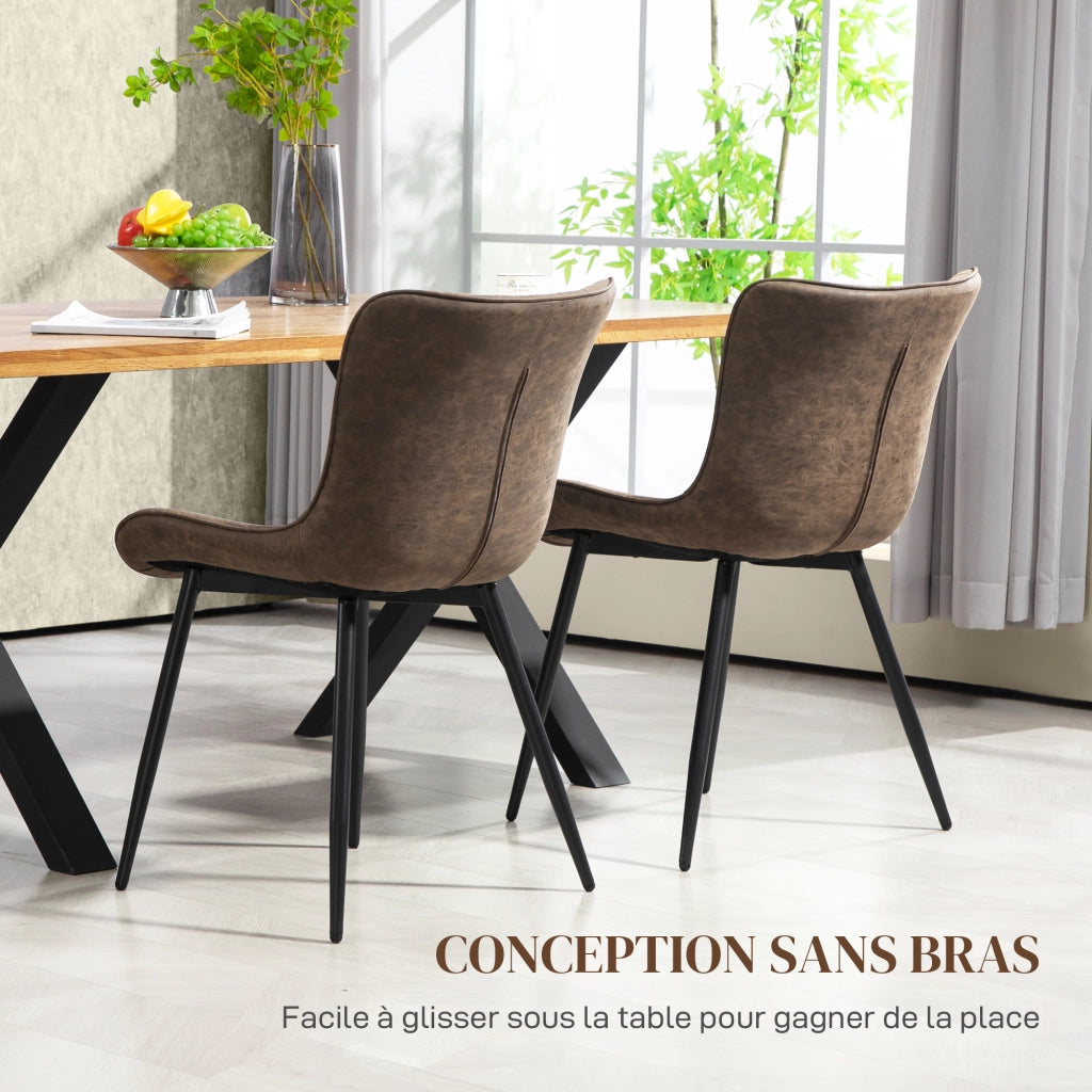 Sedia da pranzo design moderno imbottita ¨C Minimal ¨C marrone